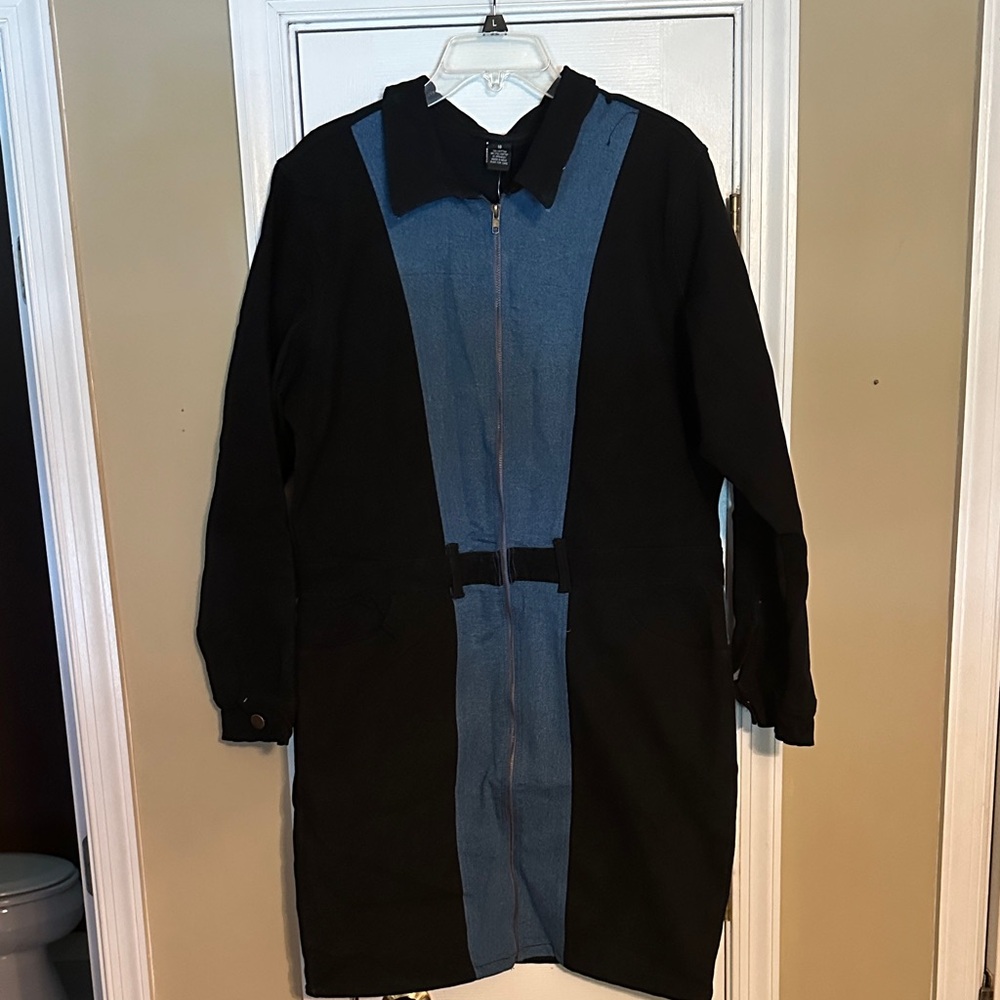 Ashley Stewart Black and Blue Dress